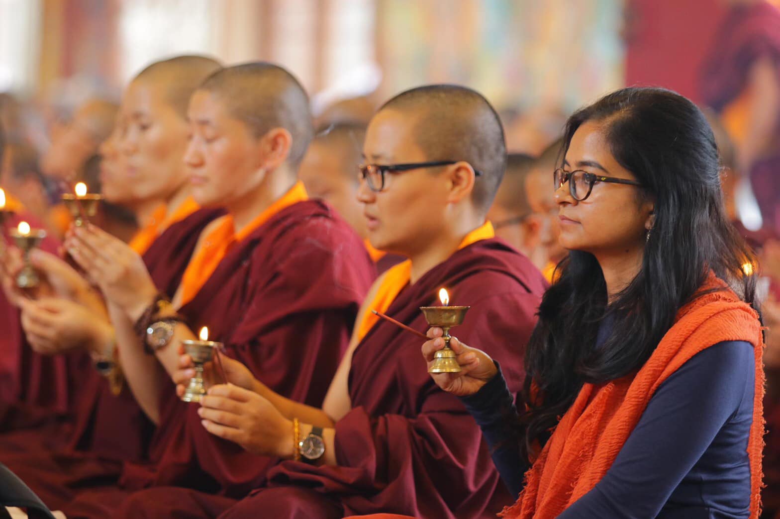 2019/6/17 印度南卓林寺於噶瑪法會的最後一天，下午四時供燈祈福，為第49屆噶瑪法會劃上吉祥的句號。，印度聖地，照片5/10