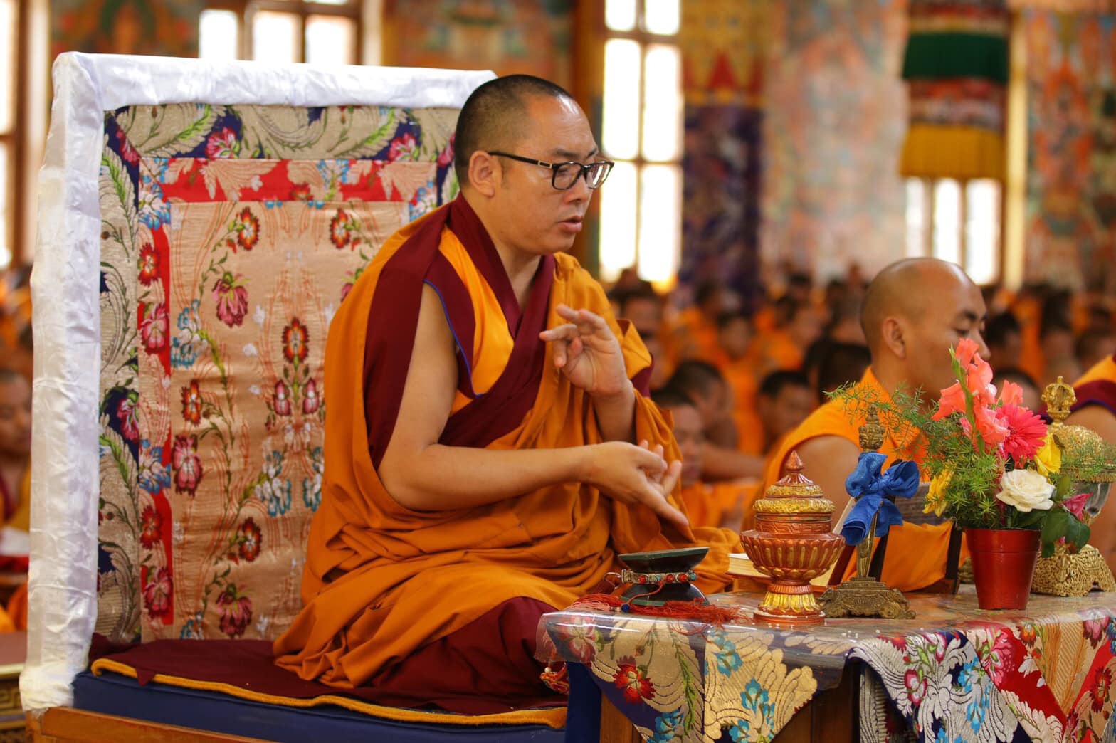 2019年7月1日，印度南卓林寺佛學院，師生們於米滂仁波切圓寂日修法紀念🙏，印度聖地，照片18/40