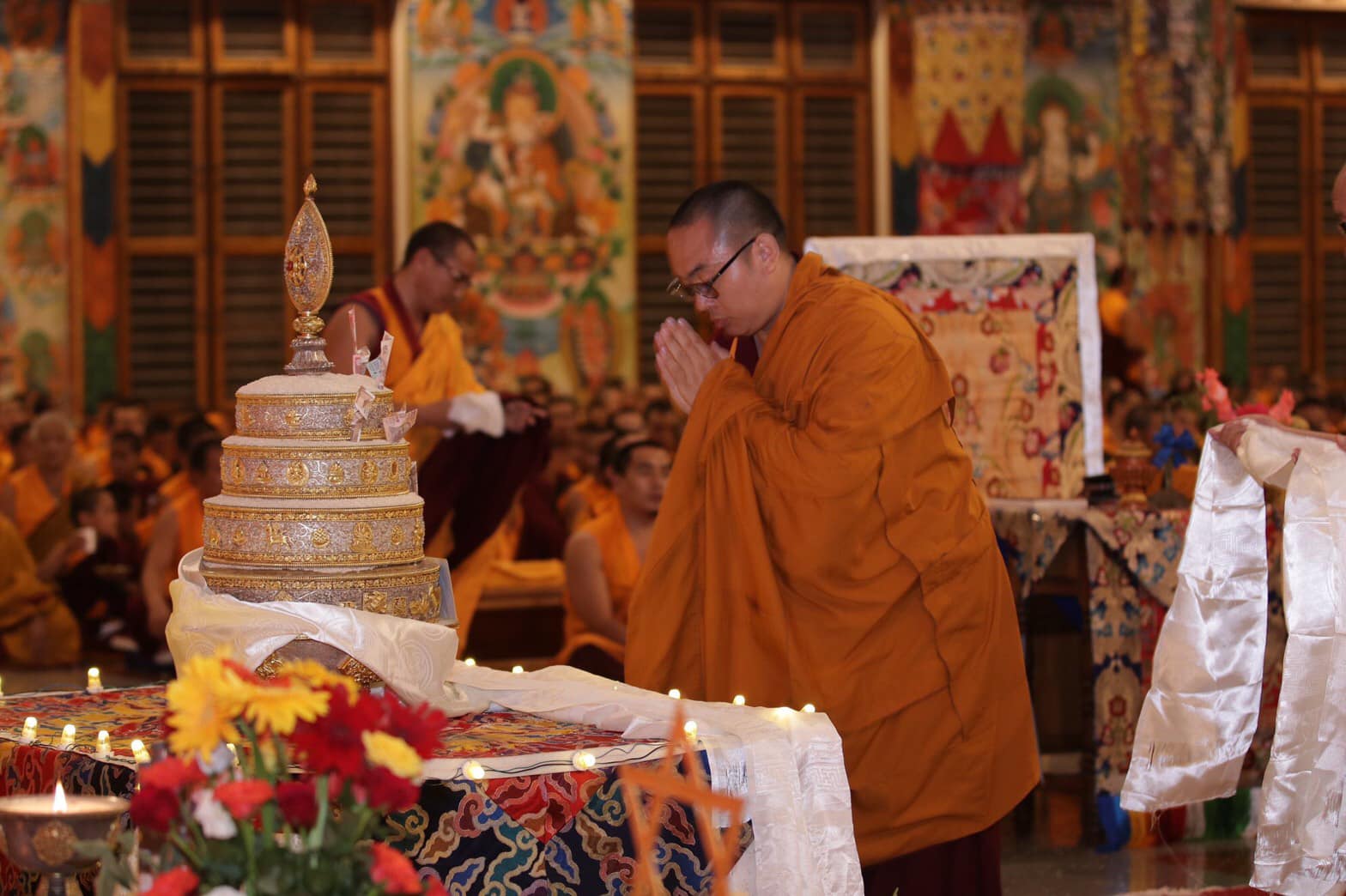 2019年7月1日，印度南卓林寺佛學院，師生們於米滂仁波切圓寂日修法紀念🙏，印度聖地，照片30/40