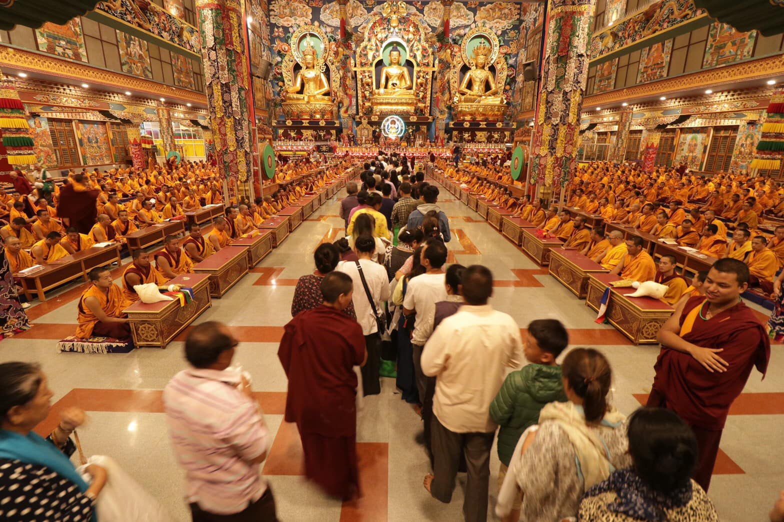 2019年7月1日，印度南卓林寺佛學院，師生們於米滂仁波切圓寂日修法紀念🙏，印度聖地，照片36/40