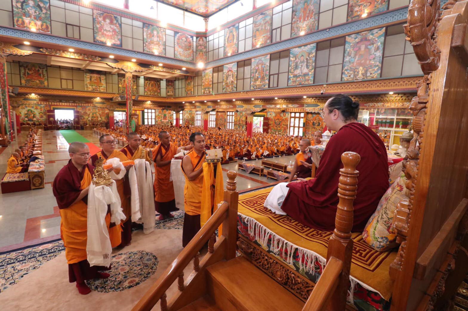 2019年8月8日，第四十二任薩迦法王大寶金剛仁波切拜訪南卓林寺。，印度南卓林寺，照片5/11