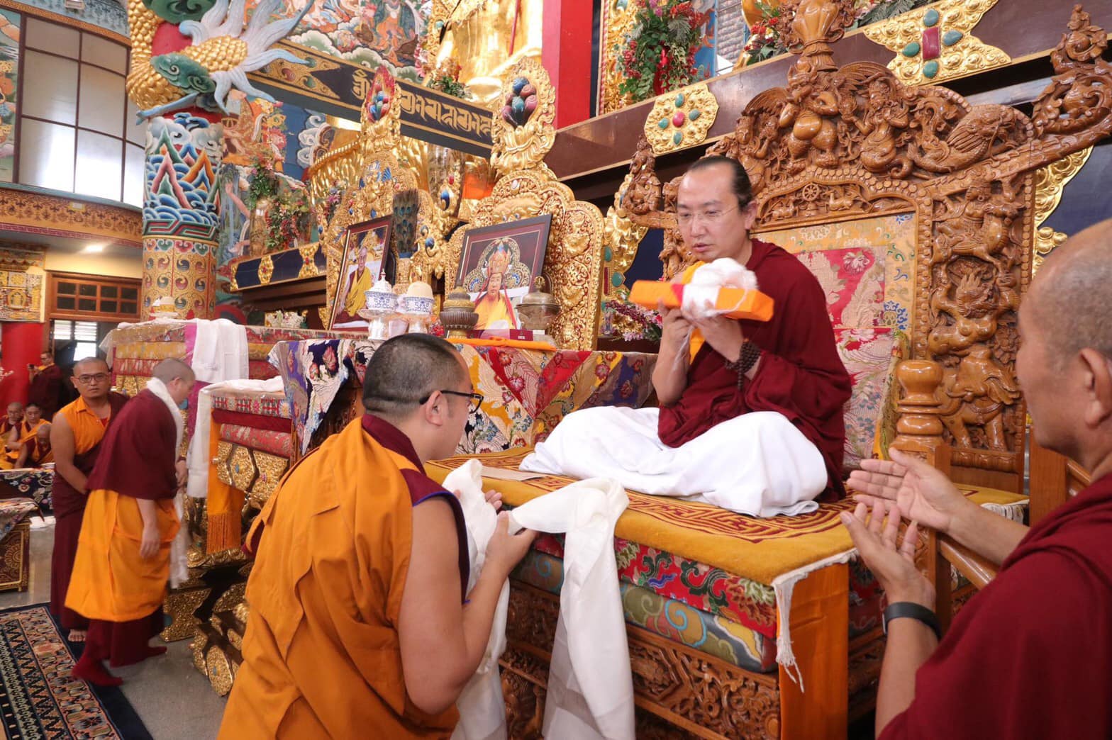 2019年8月8日，第四十二任薩迦法王大寶金剛仁波切拜訪南卓林寺。，印度南卓林寺，照片6/11