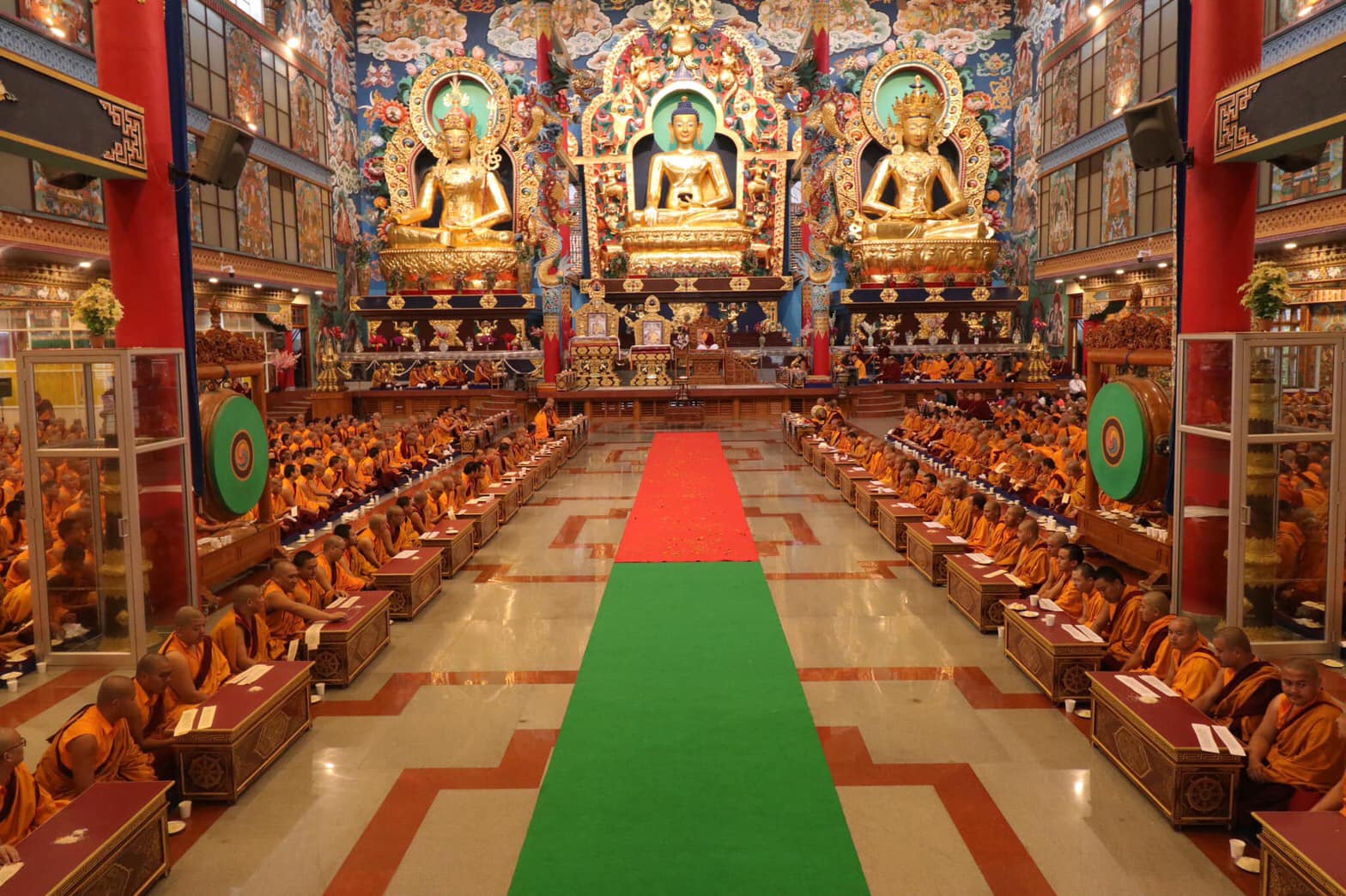 2019年8月8日，第四十二任薩迦法王大寶金剛仁波切拜訪南卓林寺。，印度南卓林寺，照片9/11