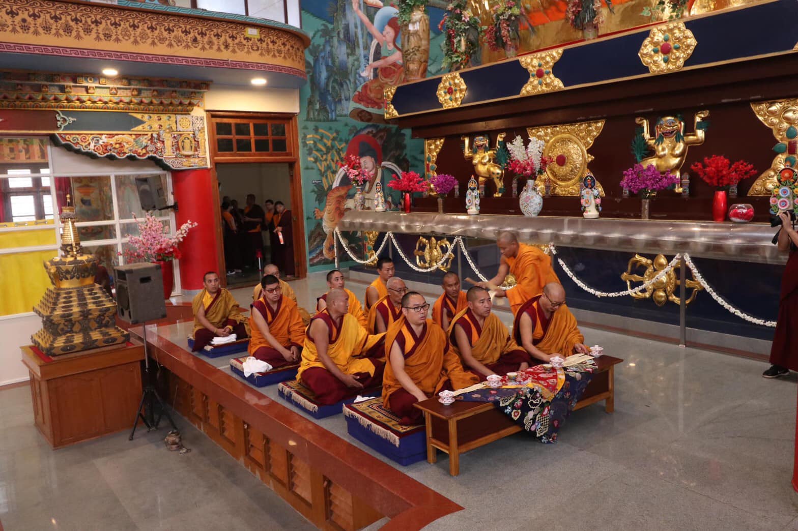 2019年8月8日，第四十二任薩迦法王大寶金剛仁波切拜訪南卓林寺。，印度南卓林寺，照片10/11