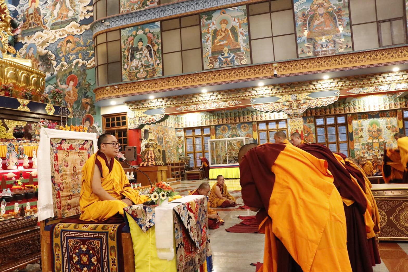 2019年8月16日，於印度南卓林寺僧尼眾於藏曆六月十六日正在接受年度結夏安居之誓言。，印度聖地，照片11/18