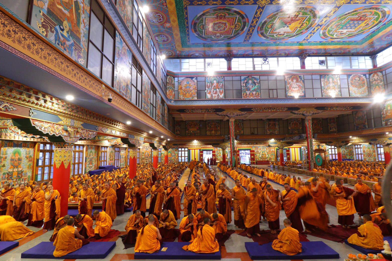 2019年8月16日，於印度南卓林寺僧尼眾於藏曆六月十六日正在接受年度結夏安居之誓言。，印度聖地，照片13/18