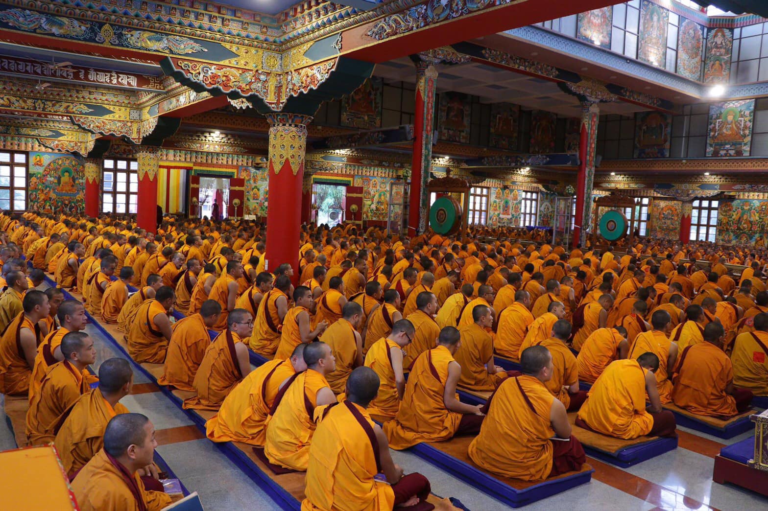 2019年8月16日，於印度南卓林寺僧尼眾於藏曆六月十六日正在接受年度結夏安居之誓言。，印度聖地，照片16/18