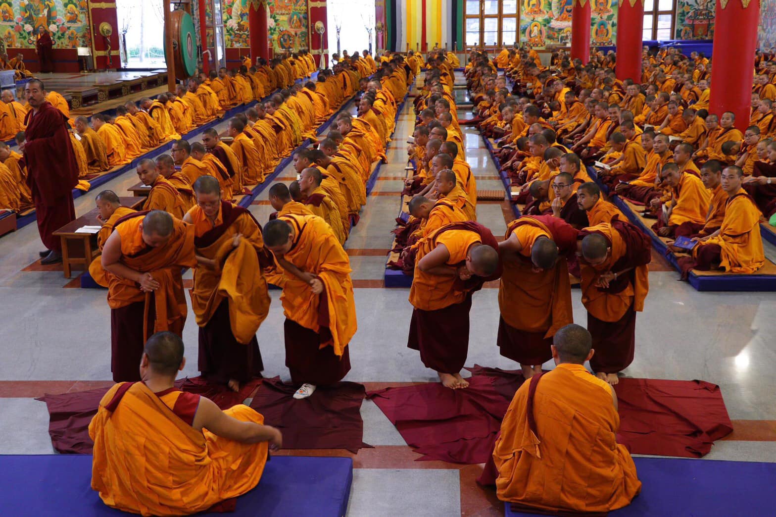 2019年8月16日，於印度南卓林寺僧尼眾於藏曆六月十六日正在接受年度結夏安居之誓言。，印度聖地，照片18/18